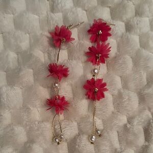 Francesca's Collections Pink and Gold Earrings